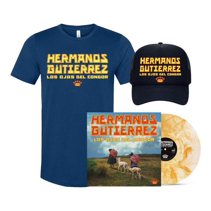 Los Ojos Del Cóndor / T-shirt & Hat & Clear Pearl-Orange Vinyl Bundle — Image 1 of 4